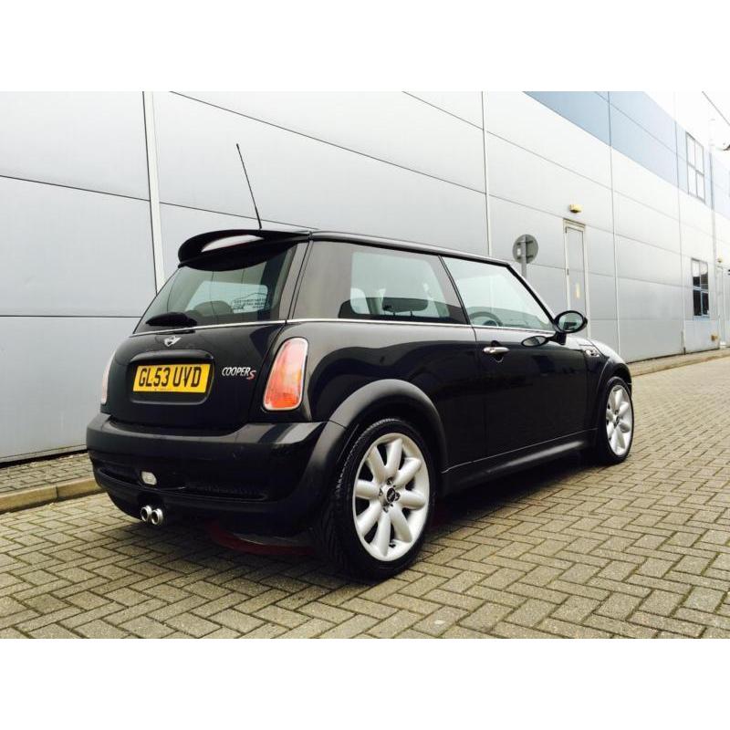 2003 53 Reg Mini 1.6 Cooper S BLACK + BLACK LEATHER + NICE SPEC