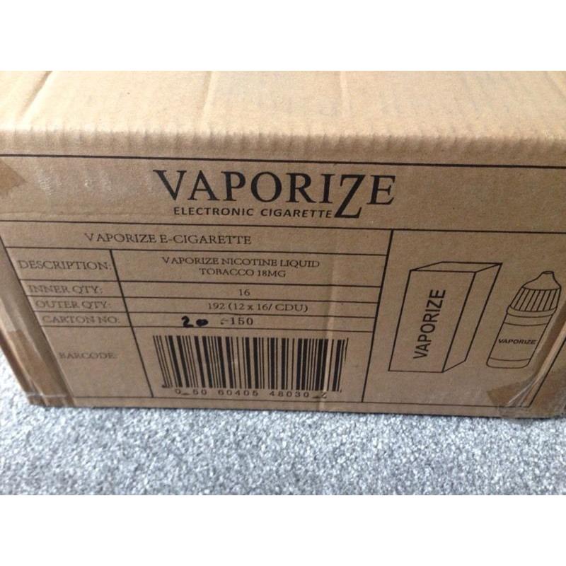 Vaporize E-Liquid Oil/Juice Nicotine 18mg 192 bottles