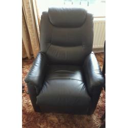 Electric reclining leather chair