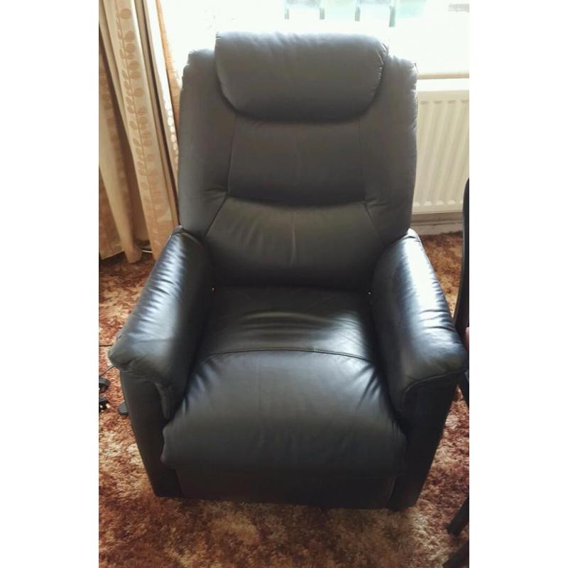 Electric reclining leather chair