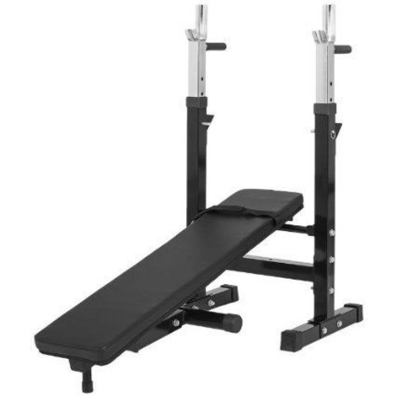 Gorilla Sports Weight Bench with 100Kg Vinyl Complete Weight Set