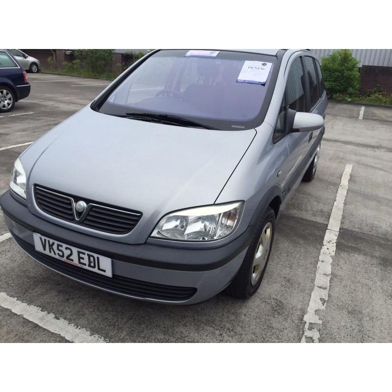 2003 VAUXHALL ZAFIRA COMFORT 7 SEATER, 5 DOOR METALLIC PAINT LONG MOT