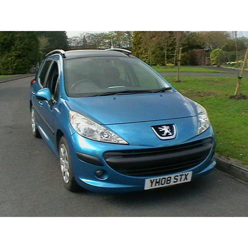 08 REG PEUGEOT 207 SW STATION WAGEN 1.6HDi 90 S DIESEL A/C- 5 DOOR ESTATE