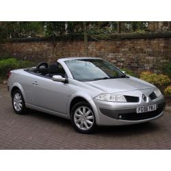 EXCELLENT CONVETIBLE! 56 REG RENAULT MEGANE 1.6 VVT DYNAMIQUE PANORAMIC SUNROOF 1 YEAR MOT WARRANTY