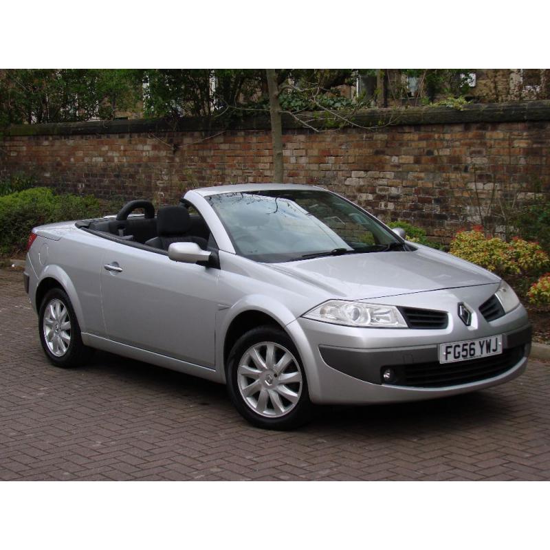 EXCELLENT CONVETIBLE! 56 REG RENAULT MEGANE 1.6 VVT DYNAMIQUE PANORAMIC SUNROOF 1 YEAR MOT WARRANTY