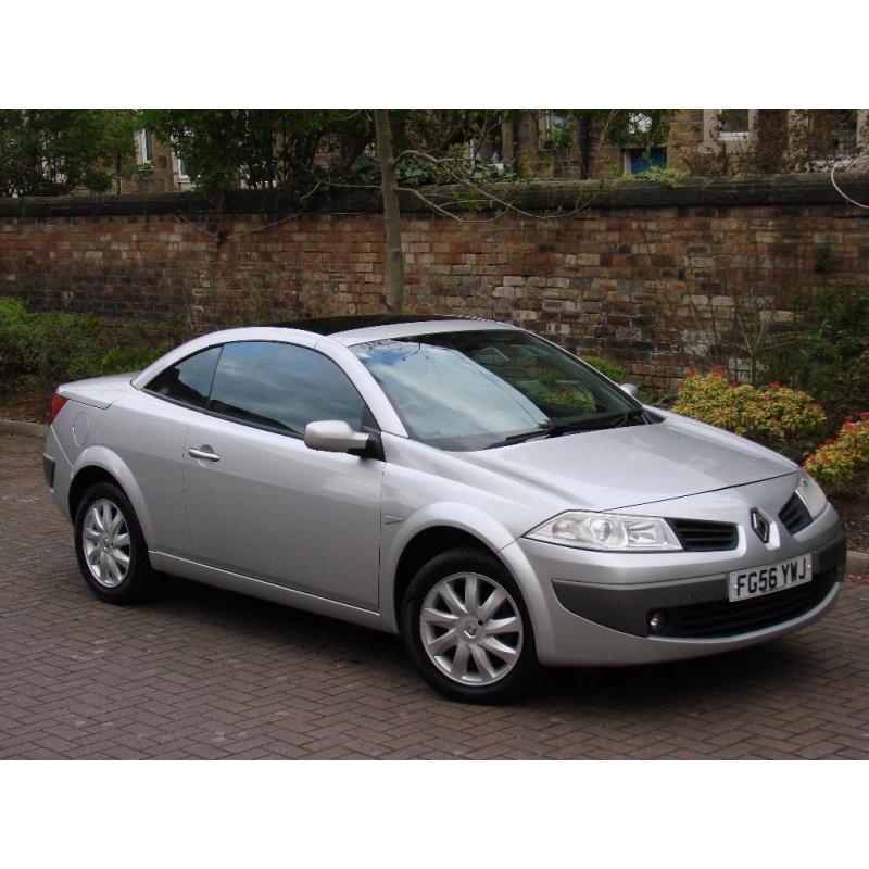 EXCELLENT CONVETIBLE! 56 REG RENAULT MEGANE 1.6 VVT DYNAMIQUE PANORAMIC SUNROOF 1 YEAR MOT WARRANTY