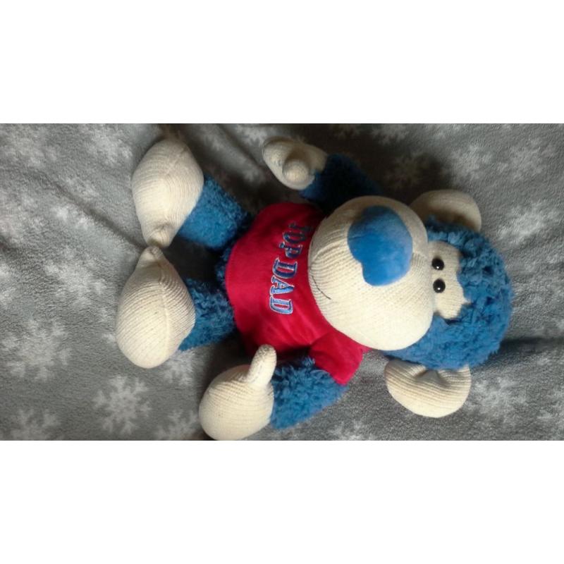 fathers day present. Top Dad blue Bear soft toy