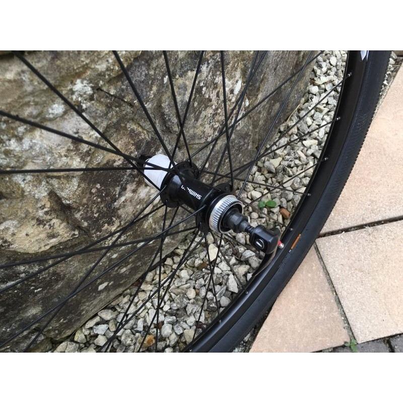 Brand new and unused Shimano 29er wheels with new Vee Tyre 2.3 ballon tyres and tubes