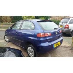 2004 54 SEAT IBIZA 1.2 12V 3 DOOR.FANTASTIC COLOUR.LOW INSURANCE.NICE SPEC .