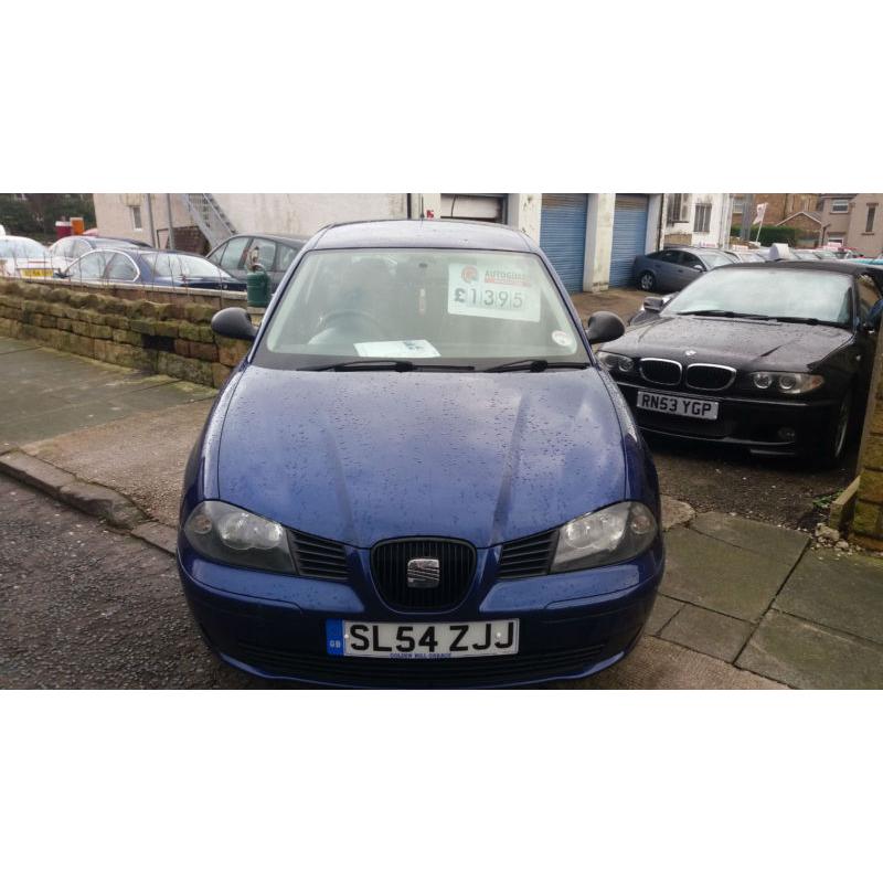 2004 54 SEAT IBIZA 1.2 12V 3 DOOR.FANTASTIC COLOUR.LOW INSURANCE.NICE SPEC .