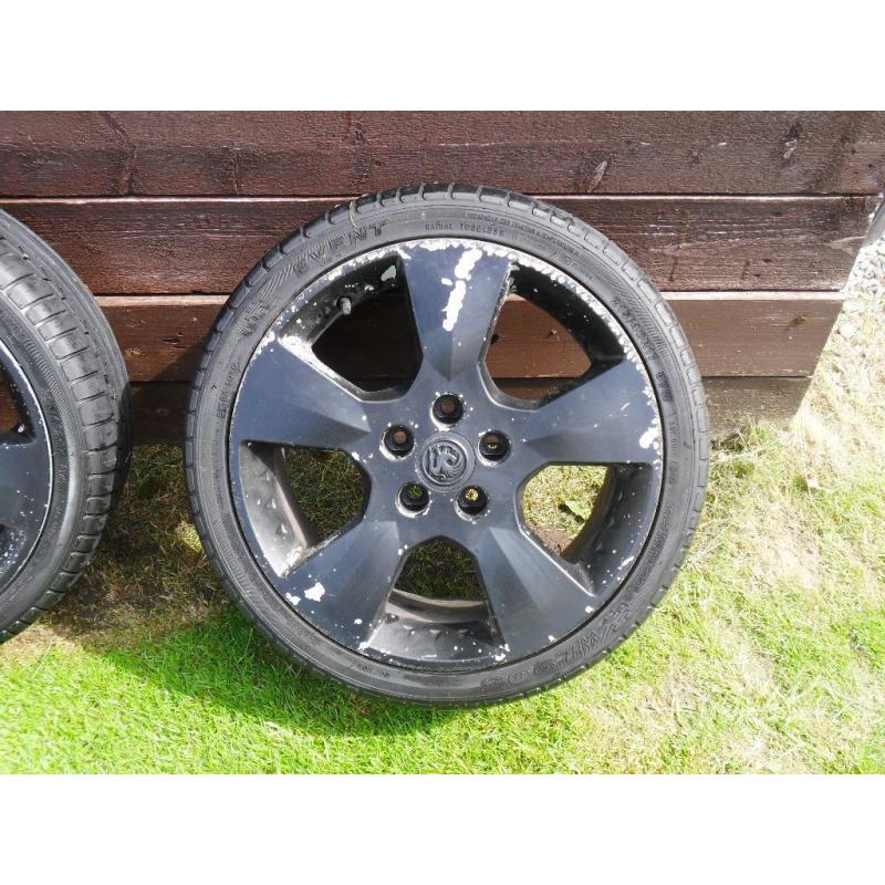 2 X GENUINE VAUXHALL BERTONE 17" ALLOY WHEELS & TYRES, FORFAR