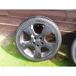 2 X GENUINE VAUXHALL BERTONE 17" ALLOY WHEELS & TYRES, FORFAR