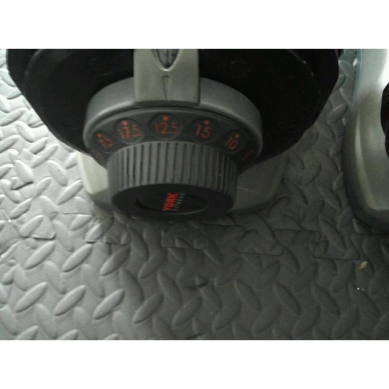 York adjustable dumbells 2.5-17.5kg