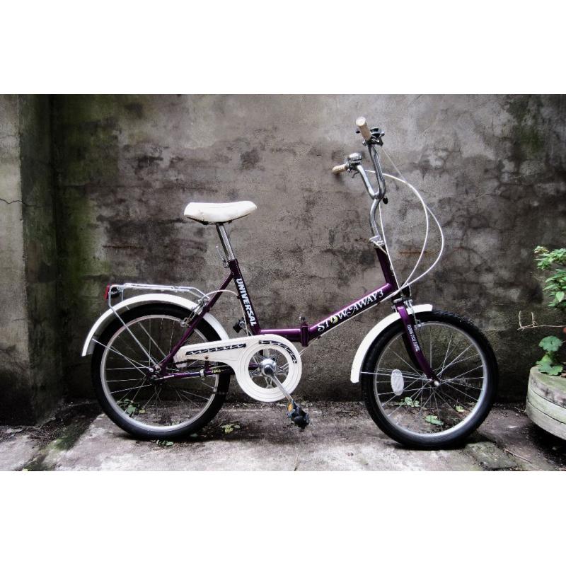 UNIVERSAL STOWAWAY, vintage shopper folding foldable bike, 3 speed