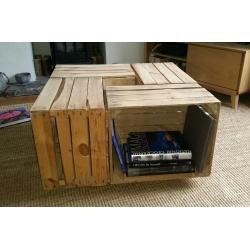 Apple crate hand made coffee table