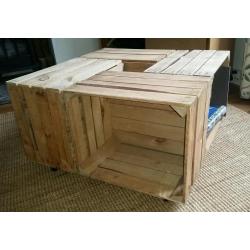 Apple crate hand made coffee table