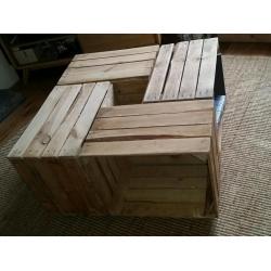 Apple crate hand made coffee table