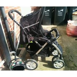 Black silver cross pram