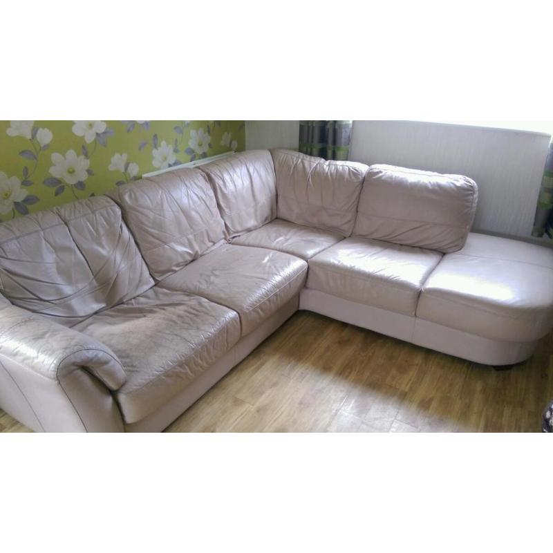 Leather corner sofa