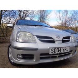 04 NISSAN ALMERA TINO 1.8,MOT NOV 016,PART HISTORY,2KEYS,3 OWNER NEW,LOW MILEAGE,TOTALLY UNMARKED