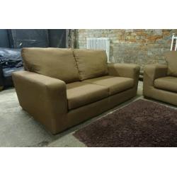 Brown Fabric 3+2 Seater Sofas in Good Condition