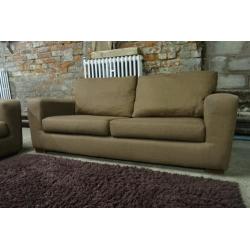 Brown Fabric 3+2 Seater Sofas in Good Condition