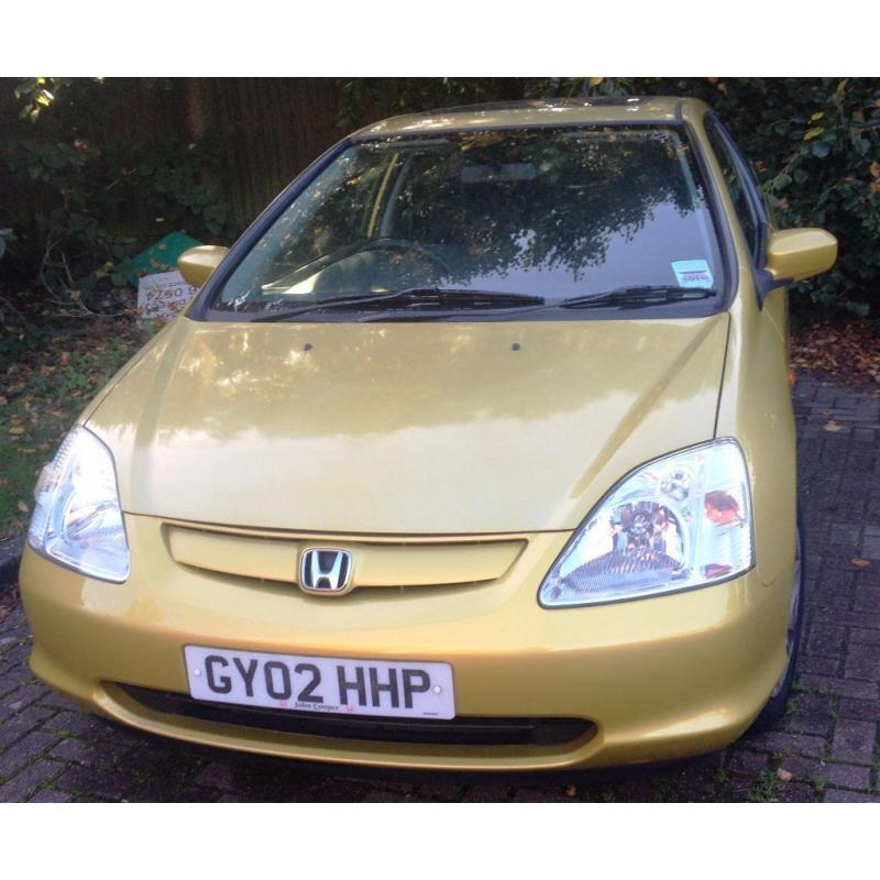 Honda Civic, 2002, 2 Door, Manual, Gold, Low mileage, Efficient runner