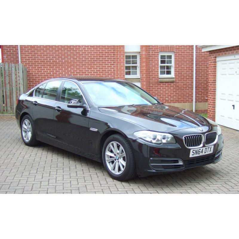 BMW 520d SE Step Auto 4 Door Saloon, 2015/64, Jet Black with Oyster Dakota Leather upholstery