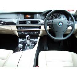 BMW 520d SE Step Auto 4 Door Saloon, 2015/64, Jet Black with Oyster Dakota Leather upholstery