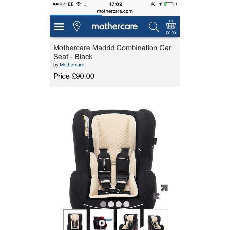 Mother care Madrid car seat birth to 4 years