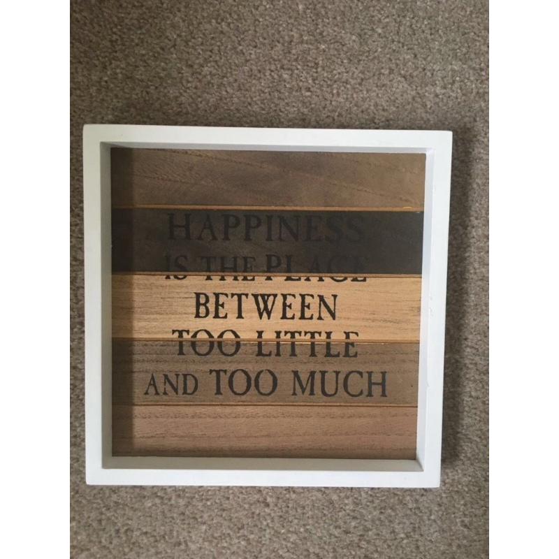 White Wooden Box Frame Inspirational Quote