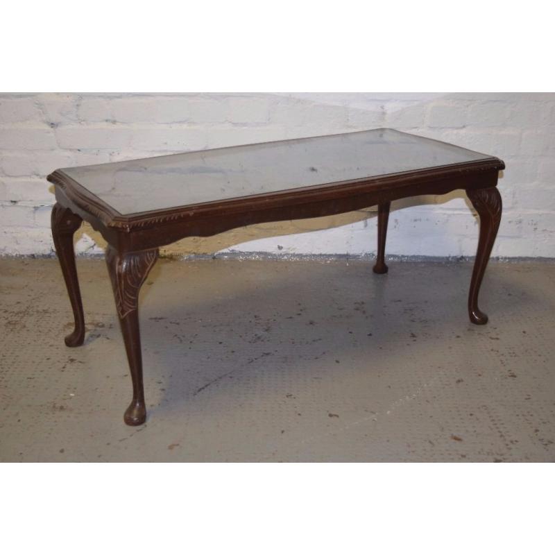 Vintage glass top coffee table (DELIVERY AVAILABLE)