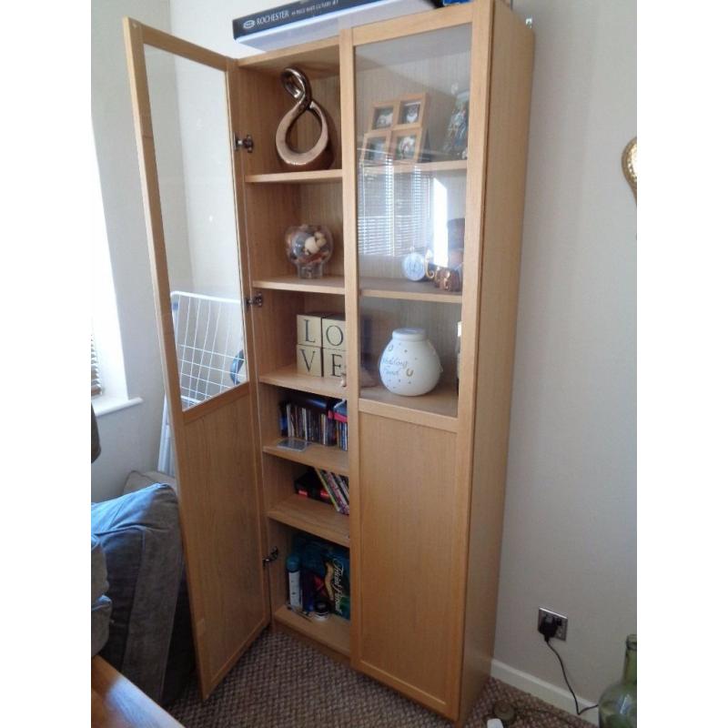 Ikea oak display cabinet