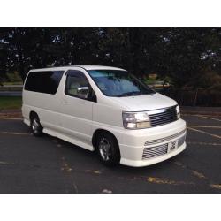 Superb Nissan Elgrand Rider 3.3 petrol,white, great condition for year.New MOT. 7 Seats full leather