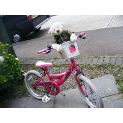 GIRLS 18" WHEEL BIKE IN GREAT WORKING ORDER AGE 5+