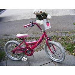 GIRLS 18" WHEEL BIKE IN GREAT WORKING ORDER AGE 5+