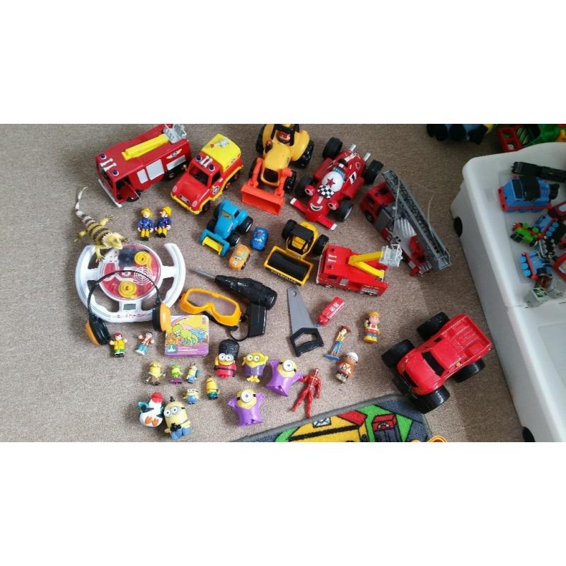 TOY BUNDLE FOR BOY fireman sam minions digger