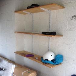 Shelves, brackets and wall fixings for garage etc