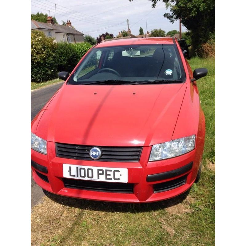 Fiat Stilo 2003 red - low miles - personal plate