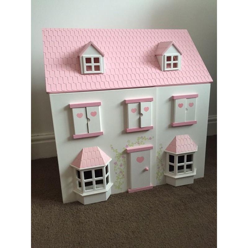 Wooden dolls house with accessories