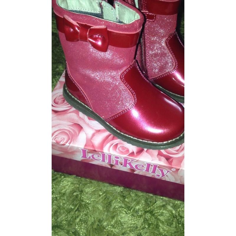 Lelli Kelly red boots size 23/6