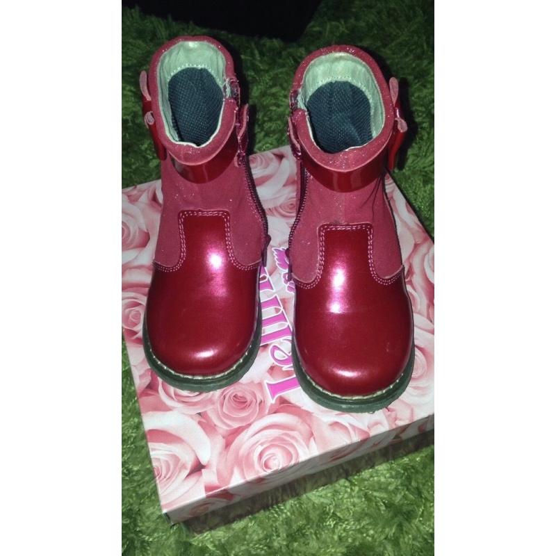 Lelli Kelly red boots size 23/6