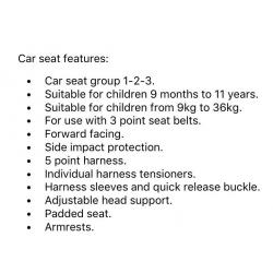 BabyStart Racer 1-2-3 car seat 9 months - 11 years