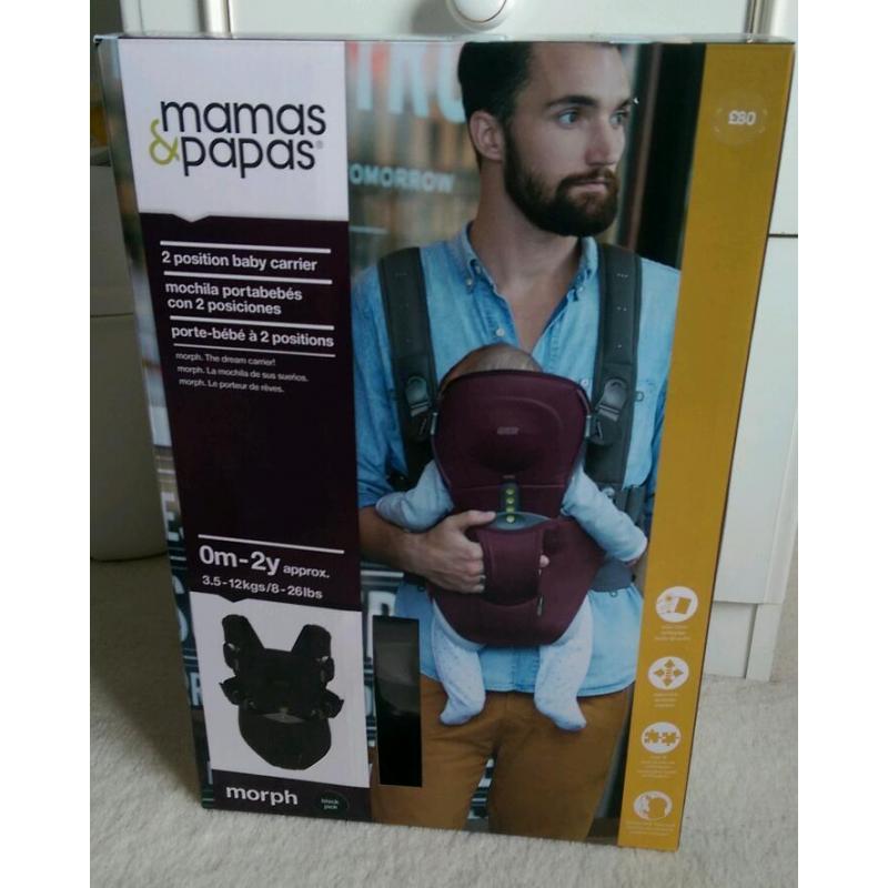 Mama's and Papa's Morph Baby Carrier 0m to 2y Black NEW