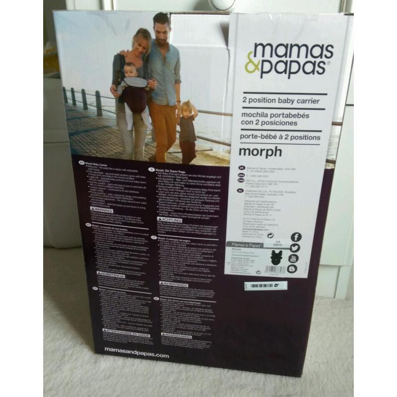 Mama's and Papa's Morph Baby Carrier 0m to 2y Black NEW