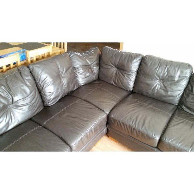 Brown Leather Corner Sofa