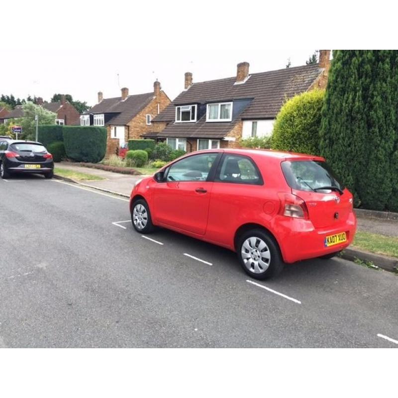 2007 Red Toyota Yaris 1.0 VVT-I T2, 3 Door, Manual, Petrol, 1 Year MOT, 35k Miles,1 Owner