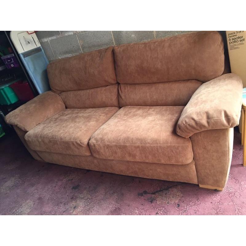 Light brown suede sofa