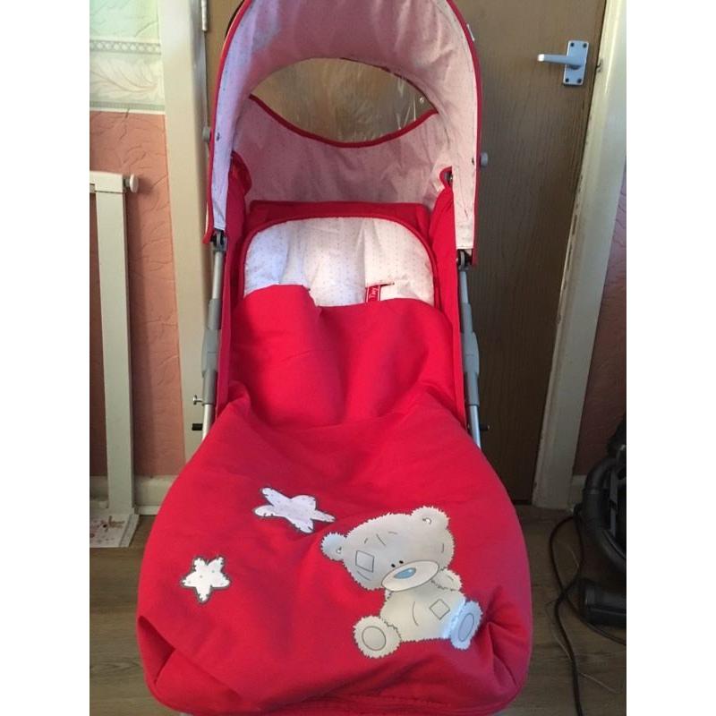 Obaby tatty teddy red light weight stroller