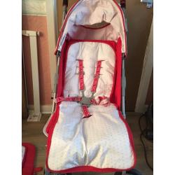 Obaby tatty teddy red light weight stroller